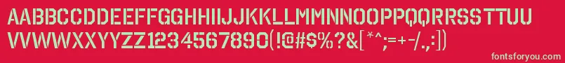 OctinstencilsbRegular Font – Green Fonts on Red Background