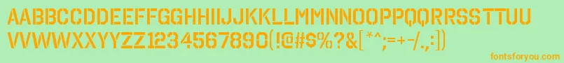 OctinstencilsbRegular Font – Orange Fonts on Green Background