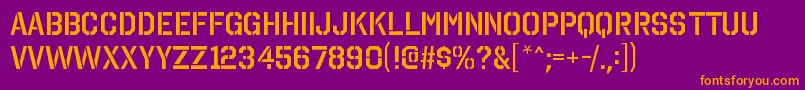OctinstencilsbRegular Font – Orange Fonts on Purple Background