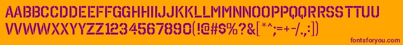 OctinstencilsbRegular Font – Purple Fonts on Orange Background