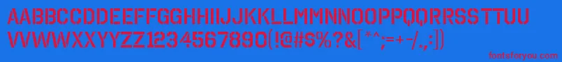 OctinstencilsbRegular Font – Red Fonts on Blue Background