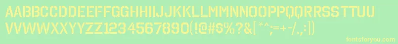 OctinstencilsbRegular Font – Yellow Fonts on Green Background