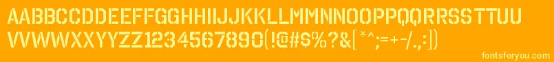 OctinstencilsbRegular Font – Yellow Fonts on Orange Background