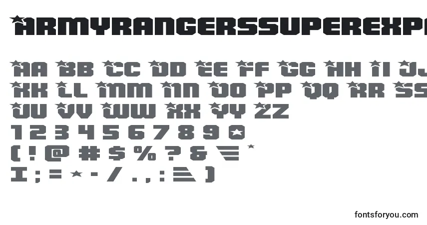 Armyrangerssuperexpand Font – alphabet, numbers, special characters