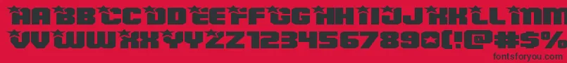 Fonte Armyrangerssuperexpand – fontes pretas em um fundo vermelho