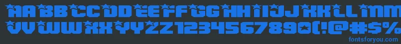 フォントArmyrangerssuperexpand – 黒い背景に青い文字