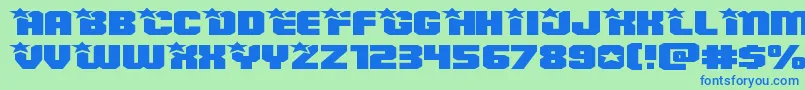 Weitere Informationen zur Armyrangerssuperexpand-Schriftart Armyrangerssuperexpand-Schriftart – Blaue Schriften auf grünem Hintergrund