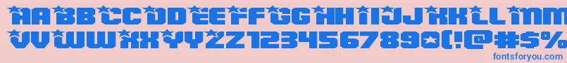 フォントArmyrangerssuperexpand – ピンクの背景に青い文字