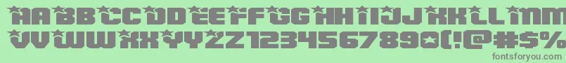 フォントArmyrangerssuperexpand – 緑の背景に灰色の文字