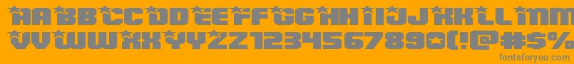 Armyrangerssuperexpand-Schriftart – Graue Schriften auf orangefarbenem Hintergrund