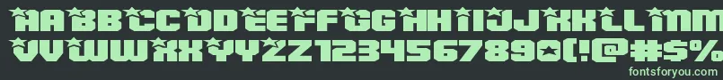 フォントArmyrangerssuperexpand – 黒い背景に緑の文字