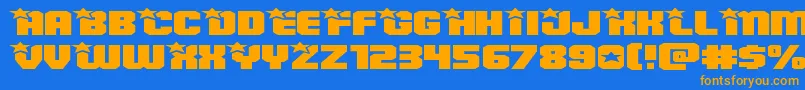 Armyrangerssuperexpand Font – Orange Fonts on Blue Background