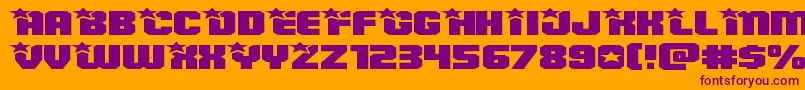 Armyrangerssuperexpand-fontti – violetit fontit oranssilla taustalla