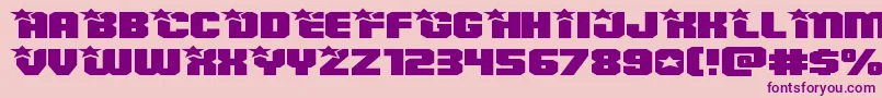 Armyrangerssuperexpand-Schriftart – Violette Schriften auf rosa Hintergrund