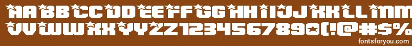 Fonte Armyrangerssuperexpand – fontes brancas em um fundo marrom