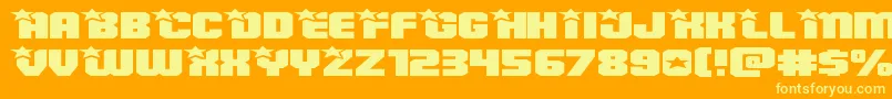 Armyrangerssuperexpand Font – Yellow Fonts on Orange Background