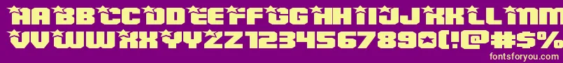 Armyrangerssuperexpand Font – Yellow Fonts on Purple Background