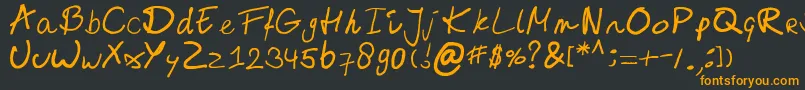Emizfont-Schriftart – Orangefarbene Schriften auf schwarzem Hintergrund
