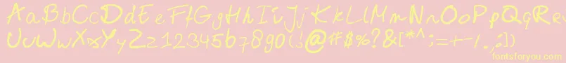 Emizfont Font – Yellow Fonts on Pink Background