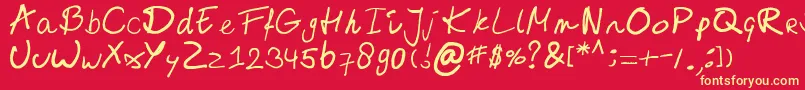 Emizfont Font – Yellow Fonts on Red Background