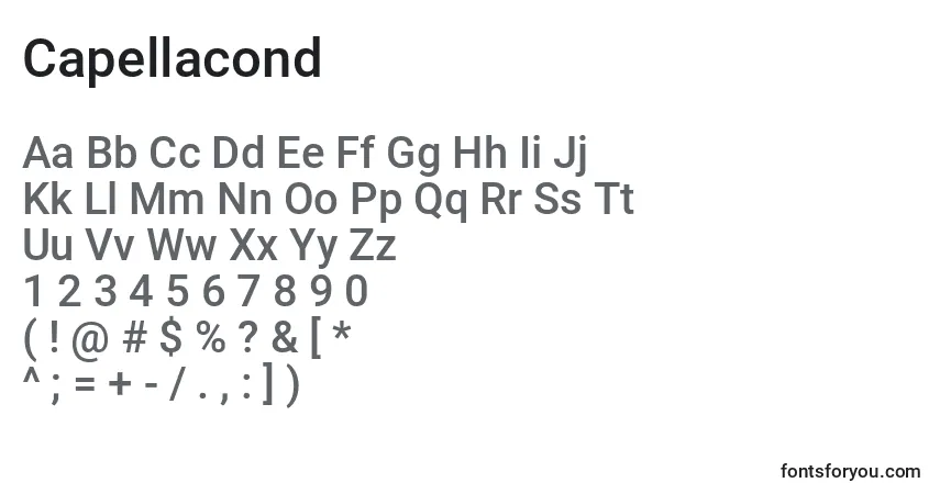 Fuente Capellacond - alfabeto, números, caracteres especiales
