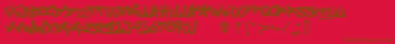 StreetWriters-Schriftart – Braune Schriften auf rotem Hintergrund