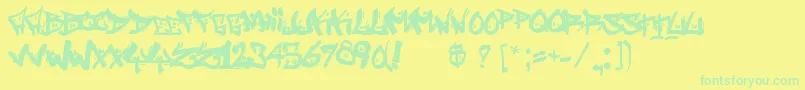 Шрифт StreetWriters – зелёные шрифты на жёлтом фоне