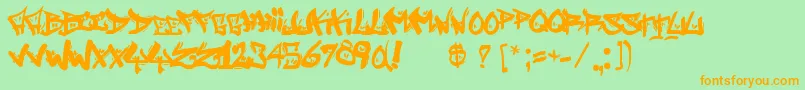 StreetWriters Font – Orange Fonts on Green Background