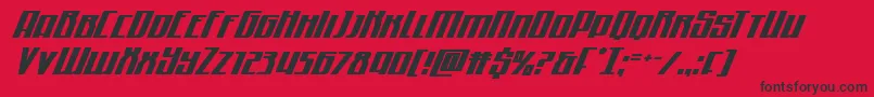 Quantummaliceital-Schriftart – Schwarze Schriften auf rotem Hintergrund