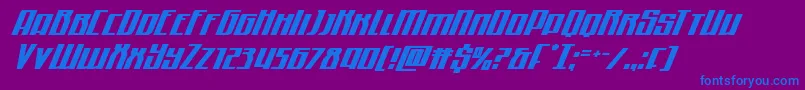 Quantummaliceital-Schriftart – Blaue Schriften auf violettem Hintergrund