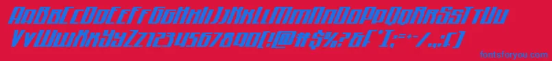 Quantummaliceital Font – Blue Fonts on Red Background