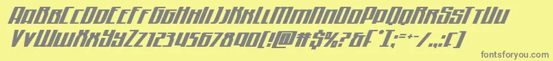 Weitere Informationen zur Quantummaliceital-Schriftart Quantummaliceital-Schriftart – Graue Schriften auf gelbem Hintergrund
