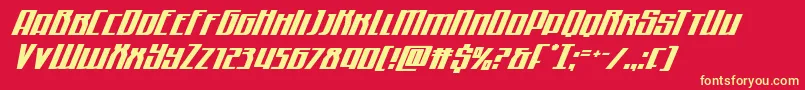 Quantummaliceital Font – Yellow Fonts on Red Background