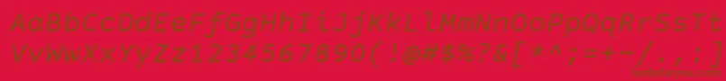 CourierPrimeSansItalic Font – Brown Fonts on Red Background