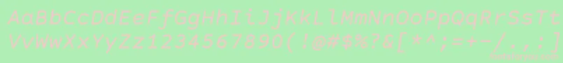 CourierPrimeSansItalic Font – Pink Fonts on Green Background