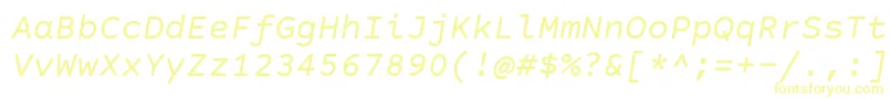 Шрифт CourierPrimeSansItalic – жёлтые шрифты