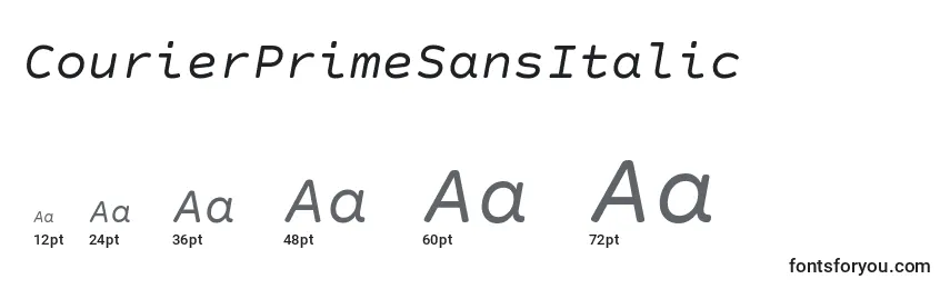 CourierPrimeSansItalic Font Sizes