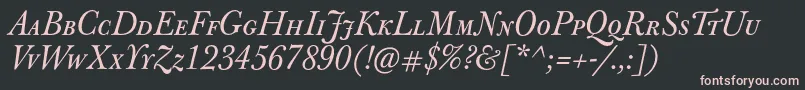 JbaskervillecapsItalic Font – Pink Fonts on Black Background