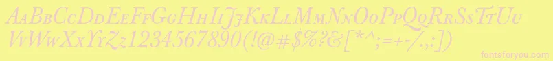 JbaskervillecapsItalic Font – Pink Fonts on Yellow Background