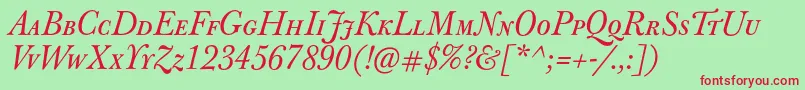 JbaskervillecapsItalic Font – Red Fonts on Green Background