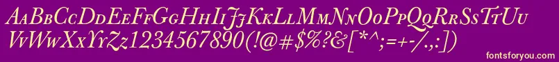 JbaskervillecapsItalic Font – Yellow Fonts on Purple Background