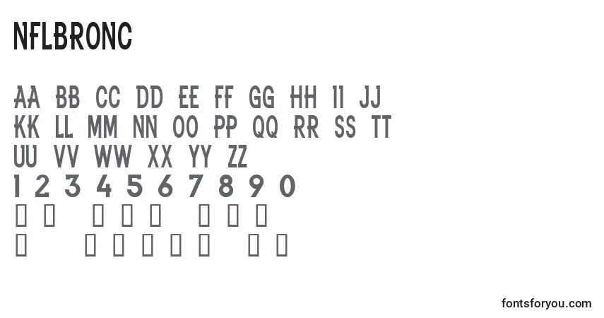 Nflbronc-fontti – aakkoset, numerot, erikoismerkit