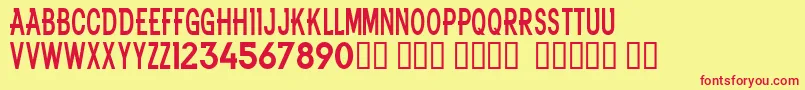 Nflbronc Font – Red Fonts on Yellow Background