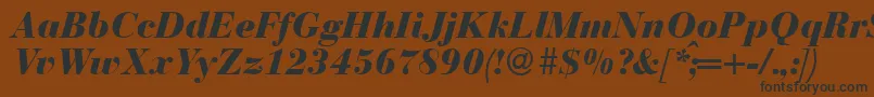 BodonirecutheavyRegularitalic Font – Black Fonts on Brown Background