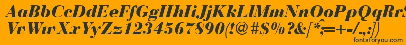 BodonirecutheavyRegularitalic Font – Black Fonts on Orange Background