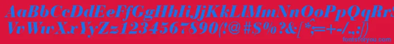 BodonirecutheavyRegularitalic Font – Blue Fonts on Red Background