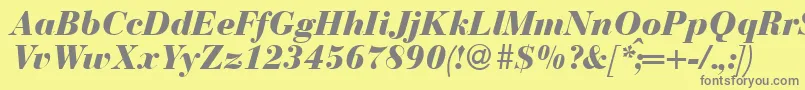 BodonirecutheavyRegularitalic Font – Gray Fonts on Yellow Background