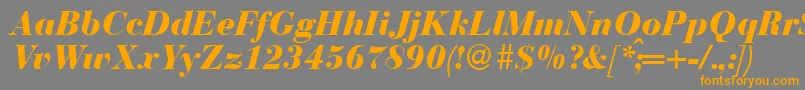 BodonirecutheavyRegularitalic Font – Orange Fonts on Gray Background