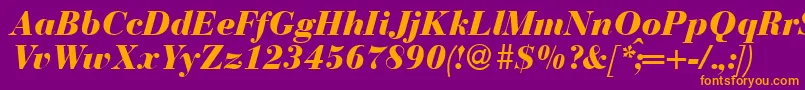 fuente BodonirecutheavyRegularitalic – Fuentes Naranjas Sobre Fondo Morado