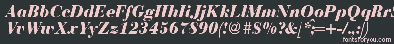 BodonirecutheavyRegularitalic Font – Pink Fonts on Black Background